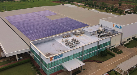 TS TECH（KABINBURI）CO., LTD.に設置された太陽光パネル